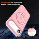 CHAOFEnG Magnetic Compatible with iPhone Air Case with Stand [Military Grade Drop Tested][Compatible with Magnet] Ring Translucent Slim Hard Back Soft Edge 17 Air Phone Case, Pink