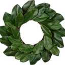 Briful 20 Inch Magnolia Wreath for Front Door, Artificial Magnolia Leaf Wreath with Dual-Tone Green Leaves Faux Greenery Wreath for Farmhouse Door Decor Wall Window Mantel Indoor Outdoor Decor