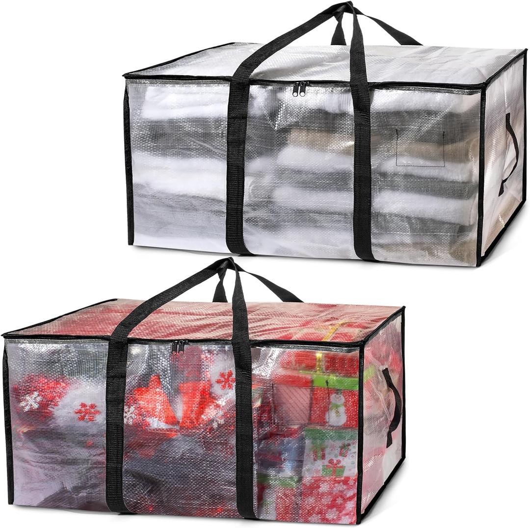 ClearSpace Oversized Moving Bags or Storage Bag  Large Moving Tote with Carry Belt, Zippers & Handles  Reinforced Packing Bags for Moving, Student Apartments, Holiday Storage, 2 Pack