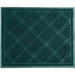 SlipToGrip Entryway Mat for Indoor Outdoor Use - No-Slip Front Doormat for Outside Entrance - 42 x 35 Inch Washable Outdoor Mat with Green Plaid Design for Porch, Garage, and Patio