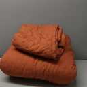 Andency King Size Quilt Bedding Set (106x96 Inch), 3 Pieces Burnt Orange Fall Soft Lightweight Bedspread Coverlet, Terracotta Rust Boho Summer Quilt King Size for All Season(1 Quilt, 2 Pillow Shams) (King (106*96 in))