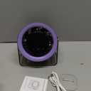 USB Desk Fan for Bedroom: 100 Speeds Digital Display Quiet Table Fan with Turbo Airflow, 120 Rotating Small Rechargeable Battery Desktop Fans for Bedroom Home Office (Purple)
