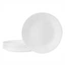 Corelle Vitrelle 6-Piece Salad Appetizer Plate Set Triple Layer Glass and Chip Resistant, 6-3/4-Inch Lightweight Round Plates, Winter Frost White