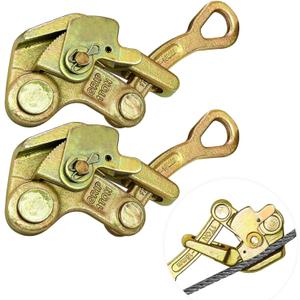 2 Pcs Cable Grips Steel Wire Puller 1 Ton 2204 LB, Cable Puller Tools for 2.5-16 mm Wire Rope, Multifunctional Pulling Tightening Tool with Swing Latch (2 Pack)