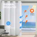 Simplebrand Pure White Light Filtering Curtains for Bedroom 63 Inch Length 2 Panels Set, Thermal Insulated Energy Saving Curtains for Kids Room, Grommet Solid Nursery Window Drapes, W40 x L63