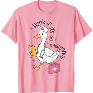 Honk IF It's An Emergency Silly Goose Registered Nurse T-Shirt, S