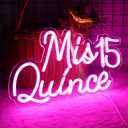 JFLLamp Mis 15 Quinceanera Neon Signs for Wall Decor Neon Lights for Bedroom Led Signs Suitable for Quinceanera Christmas Birthday Party Unique Gift for Lover, 5V Power Adapter, 16.2 * 9.7 Inch(Pink)