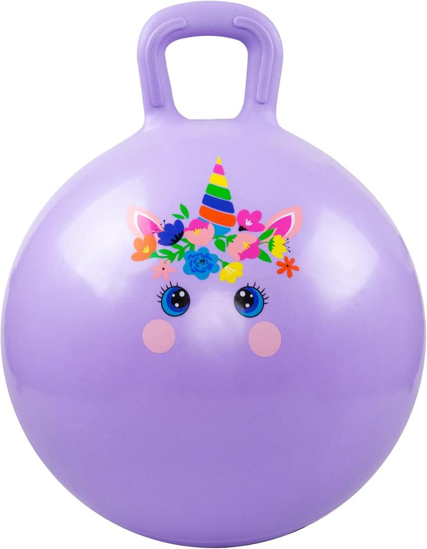 PlayZap Hopper Balls for Kids 3-8, 18 Inches Bouncy Ball with Handle, 18" Inflatable Bouncing Hopper, 45cm Jumping Toys, Garden Hopping Toys Girls Boys Gifts (Light Purple)