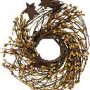 CWI Gifts Pip Twig Star Wreath Rings - 10 inch - Wreath Decor for Front Door and Candle Decorating - Old Gold (Multicolor)