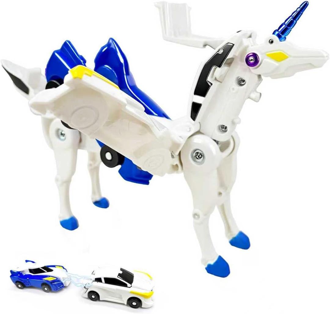 Collision Transforming Unicorn Car Toy  2 Cars Crash & Transform into Unicorn Robot Toys for Kids  Fun Gift for Boys & Girls, Birthday & Christmas
