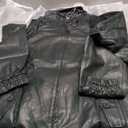 Caracilia Women's Oversized Leather Jacket Faux Suede Motorcycle Coat 2025 Fall Fashion Outfits Winter Clothes Dark Green L