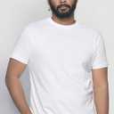 White T Shirt for Men - Men Solid Regular Fit T-Shirt | Cotton Half Sleeve Round Neck Tshirt - Versatile Plain White Colour Tshirt for Sports Everyday Wear (Large)
