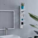 Danya B 5 Tier Wall Shelf Unit Narrow Smooth Laminate Finish - Vertical Column Utility Shelf Floating Storage Home Decor Organizer 5.1" x 6" x 30" (White), 30h X 6l X 5.1w