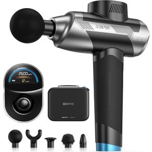 RENPHO Massage Gun, Deep Tissue Back Massage for Athletes, Professional Muscle Massage with 6-12mm Adjustable Amplitude, Gifts for Men Women, Color Display
