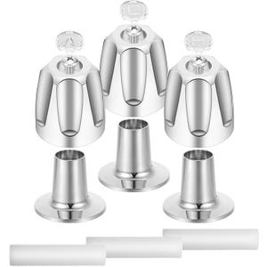 3PCS Metal Shower Knob Replacement, Bathtub Faucet Handle Remodel Kit, Compatible Price Pfister Verve Tub/Shower Faucet with Hot/Cold/Diverter/Flange Base, Shower Handle Replacement