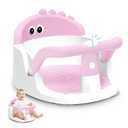 Baby Bath Seat for Babies 6 Months & Up Sitting Up, Non-Slip Baby Bath Chair with Suction Cup, Safe and Comfortable Portable Infant Bath Seat for Bathroom, Bathtub Tub, Easy to Clean (Pink)