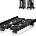 PC Stand, Mobile CPU Stand for Floor, Adjustable CPU Rolling Stand, Under Desk Computer Tower Stand, Computer Mobile Cart Holder with Locking Caster Wheels PC Tower Stand for Home and Office - Black