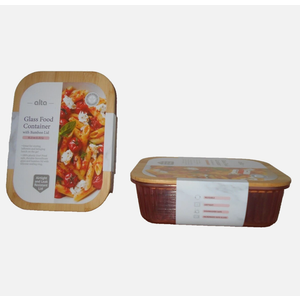 Alta Two 51.3 Oz Glass Food Container's W Bamboo Lid Pack Of 2