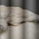 3D Jacquard Design Comforter Set, Ultra-Soft Warm Queen Size Sherpa Fur Plush 3-Pieces Sets Luxury Cozy Bedding with 2 Pillowcases (90"x90", Cream White)