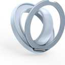 Magnetic Phone Grip, 360 Rotation & 180 Flip Universal Phone Ring Stand, Silicone Phone Ring Holder for Back of Phone for iPhone 17/16/15/14/13/12 Pro Max/Plus, Blue