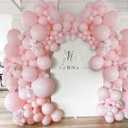 Pastel Pink Balloon Garland Double Stuffed Baby Pink Balloons Arch Light Pink Latex Balloons Different Sizes 18/12/5 Inch Macaron Balloon Kit for Baby Shower Wedding Princess Birthday Party Decor