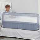 Regalo Safety 54 Extra Long Hideaway Bed Rail Guard for Toddlers, Toddler Bed Rail with Reinforced Anchor Safety System, 20 Tall Bed Safety Rail, Fits Twin, Full & Queen Beds, Gray