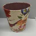 Leather Trash Can, Retro Decorative Waste Basket, 10L Capacity Small Waste Paper Basket, Waterproof Garbage Can for Bathroom, Bedroom, Office, Kitchen and Living Room - Red Bird