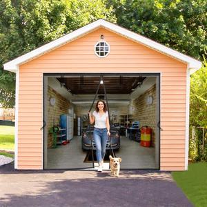 Garage Door Screen for 1 Car Garage 14x8FT, Magnetic Screen Door 14x8 FT Garage/Patio/Porch/Balcony with Retractable Fiberglass Mesh & Heavy Duty Weighted Bottom, Hands Free Easy Assembly & Pass