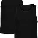 Under Armour Performance Men's Cotton Tank Top, Soft & Comfortable Base Layer T-Shirt for Everyday, Black, S, 2-Pack 