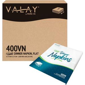 Morcon Valay 400VN Paper Napkins with Linen-Feel for Events & Restaurants, Upscale Dining Parties or Weddings, Durable and Absorbent White Paper Dinner Napkins Disposable, 1000 Count