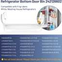 242126602 LFSS2612TF0 LFSS2612TF4 FFSS2625TS0 Freezer Door Bin Bottom Shelf Replacement For F-rigidaire Refrigerator Door Shelf Shelves, Replace 16 Inch 2421266 Lower Side Shelf - 1 Pack by Fetechmate