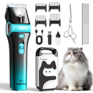 Cat Clippers for Grooming with 5-in-1 Blade, Cat Grooming Kit Cordless Rechargeable Hair Trimmer Detachable Stainless Steel Blade Pet Shaver for Small Kitty Paw Face Head Body