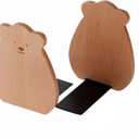 Cute Bear-Shaped Book Ends for Shelves Detachable Design bookends for Heavy Books with Anti-Slip Foam Padsan Ideal Gift for Book Fans(Pack of 2) (Beech)