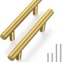 Haliwu 40 Pack Cabinet Handles Brass Gold Cabinet Pulls 3 Inch Hole Center Drawer Pulls Modern Bar Dresser Handles for Bathroom Kitchen Bedroom