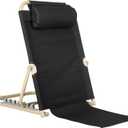 Menkxi Lifting Bed Backrest Portable Folding Adjustable Sit up Back Rest Multifunction Chair for Bed Change Angle of Backrest for Elderly Patients Back Neck Lumbar Support (Black,28.4 Inch)
