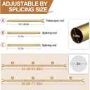 Mexau 2 Pack Shower Curtain Rod Gold 30-78 Inches Spring Tension Curtain Rods, No Drill Non Slip Adjustable Tension Shower Rods for Windows, Bathrooms, Doorway, Closet
