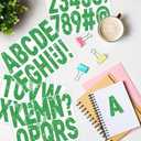 24 Sheets Large Letter Stickers 4 Inch Big Font 282 Pcs Glitter Alphabet Number Stickers Self Adhesive Stick on Letters for Poster Board Bulletin Board Mailbox Crafts Classroom Home Decor(Green)
