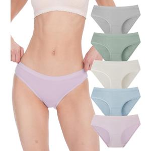 BAMBOO COOL Womens Underwear Bikini Underpants Hipster Ladies Panties Soft Stretch Breathable Panties for Women, 5-Pack (Small)