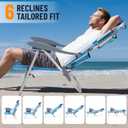 Overmont 2-Pack Low Beach Chairs with Cooler Bags - 6-Position Lay Flat, 2pcs