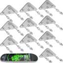 Skateboard Wall Mount Display(10 Packs),Aluminum Skateboard Hanger with Two Screw Holes,Skateboard Deck Storage for Home Decor, Skateboard Display Decor