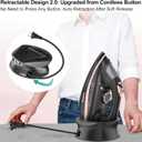 Martisan Cordless Iron for Clothes, 1500W, Wireless, Rapid Heating, Retractable Cord, Power Charging Base, Ceramic Soleplate, Auto-off, Anti-calc, Anti-drip, Self Clean