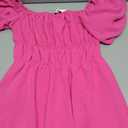 Dokotoo Womens Off The Shoulder Summer Dresses 2026 Short Lantern Sleeve Ruffle Elastic Waist A-Line Casual Mini Dress (Pink, S)