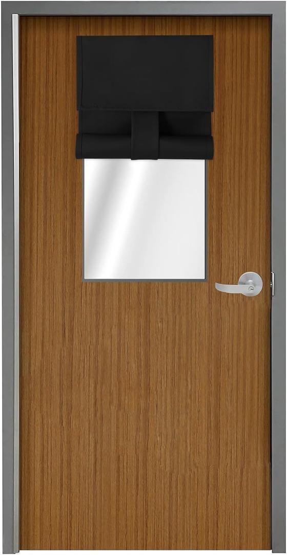 WdFour Classroom Door Window Cover,Blackout Shades for Classroom Windows and DoorsPrivacy,Room Darkening Design Blocks Views, Classroom Window Cover Lockdown.8W x 50L Inches, 1 Panel,Black