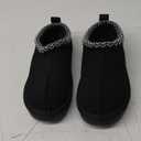 DREAM PAIRS Girls Boys Slippers Kids House Fuzzy Indoor Outdoor FuzzyEasy Kid's Slip-on Slipper for Little Kid Big Kid, Size 1 Little Kid, Black, SDSL2401K