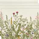 Placemats Set of 4 Linen/Vinyl Woven Place Mats for Kitchen Table Indoor/Outdoor Washable Placemat Wipeable Dining Table Mats(Beige) (Grass Flower)