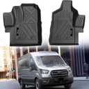 Custom for 2020-2025 2026 Ford Transit (All Models w/Vinyl Floors) Front Floor Mats All Weather TPE Protection for Transit 150/250/350 Accessories (for 2020-2026 Ford Transit Front Floor Mats 2 Pcs)