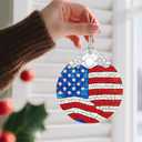 American Flag Ornament, Stained Glass Christmas Decorations, Christmas Ornaments for Tree, Holiday Ornament, Patriotic Themed Gifts, Holiday Party Gifts, Gift Ideas & Xmas Gift