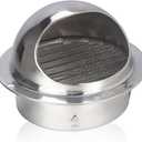 A-KARCK 6 inch Air Vent Extractor 304 Stainless Steel, Wall Mount Bull Nosed Air Soffit Vent with Built-in Screen for Office Kitchen Bathroom