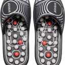 BYRIVER Plantar Fasciitis Relief Foot Massager Slippers Sandals Shoes for Men Women, Foot Care Relaxation Wellness Gifts for Mom Dad, Stress Relief, Tense Muscle Relaxer (02M) (Black Spring Slippers)