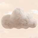 YRXRUS Cloud Pillows, Beige Cloud Shaped Pillow, Decorative Throw Pillow Gifts, Cute Plush Room Decor, Fluffy Faux Rabbit Fur 9.5"x16" Pillows for Living Bedroom Kids Room